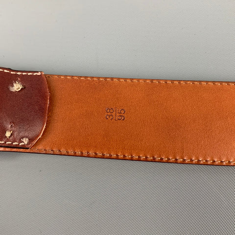 STEFANOBI Size 38 Burgundy Leather Belt