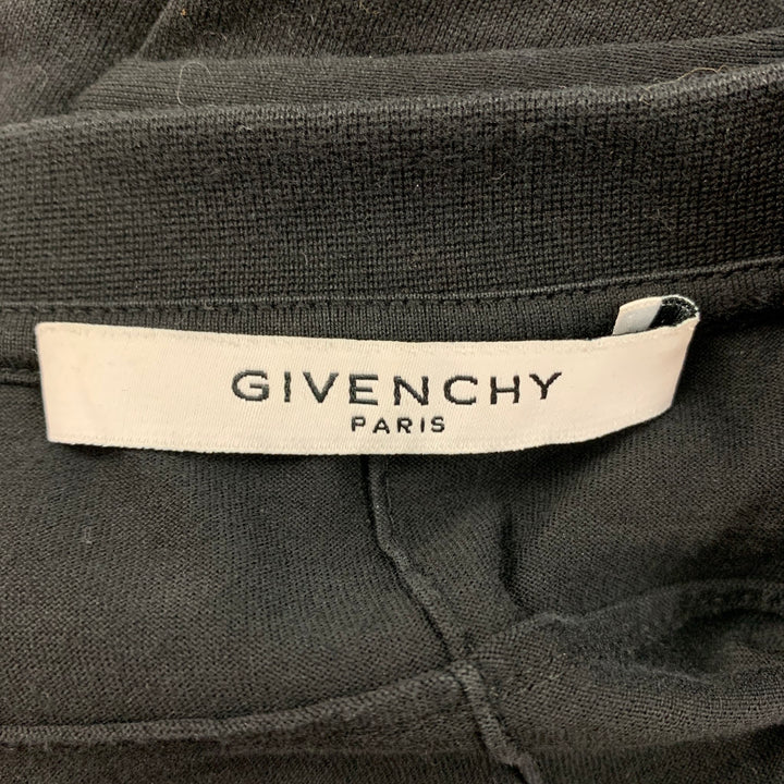 GIVENCHY SS 15 Size L Black White Floral Cotton Crew-Neck T-shirt