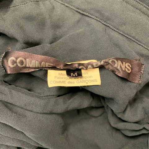 COMME des GARCONS Blusa corta fruncida de poliéster negra talla M