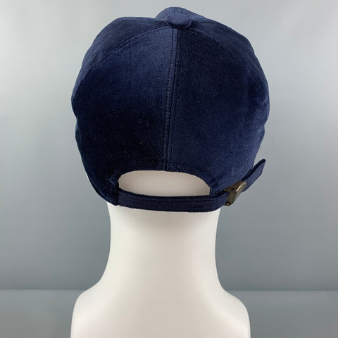 SAKS FIFTH AVENUE Navy Cotton Velvet Hat