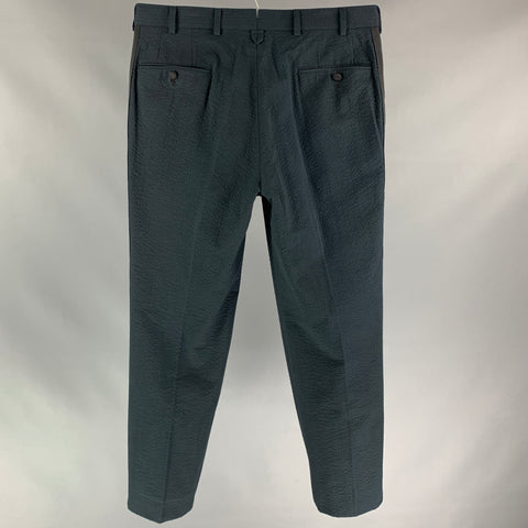 BLACK FLEECE Size 32 Navy Seersucker Cotton Tuxedo Dress Pants