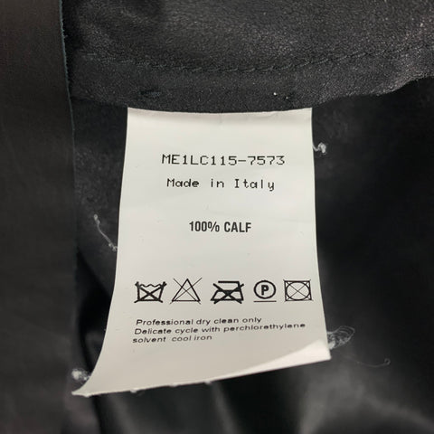 BALLY Size L Black Leather Crew-Neck Pullover