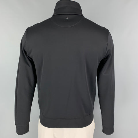 VALENTINO Size L Black Polyamide Cotton Zip Up Jacket
