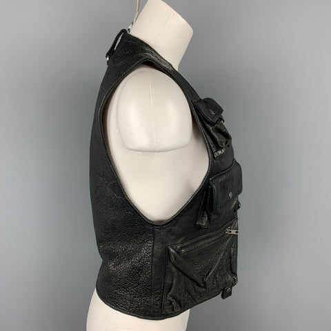 VENA CAVA Taille S Gilet zippé en cuir noir