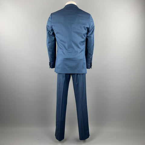 PAUL SMITH Size 36 Teal Wool Peak Lapel Regular Tuxedo