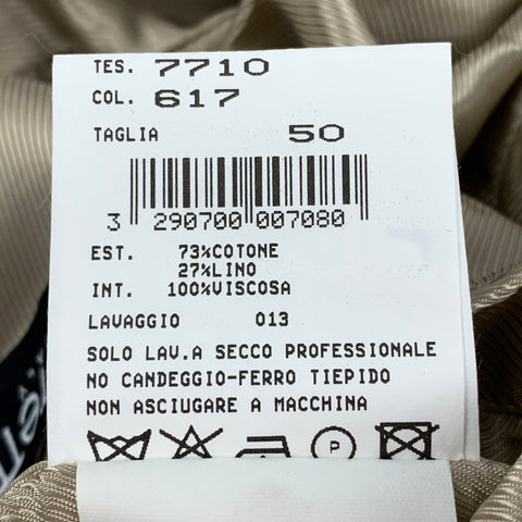 NEIL BARRETT Size 40 Khaki White Cotton / Linen Sport Coat