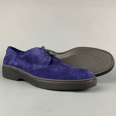 SALVATORE FERRAGAMO Size 11 Purple Suede Lace Up Shoes