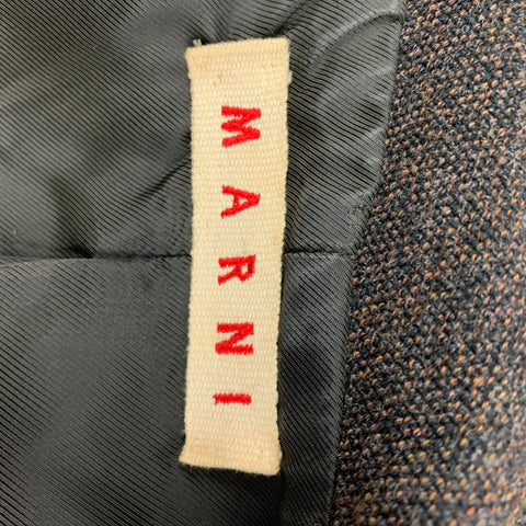 MARNI Size 4 Black Brown Nailhead Cropped Jacket
