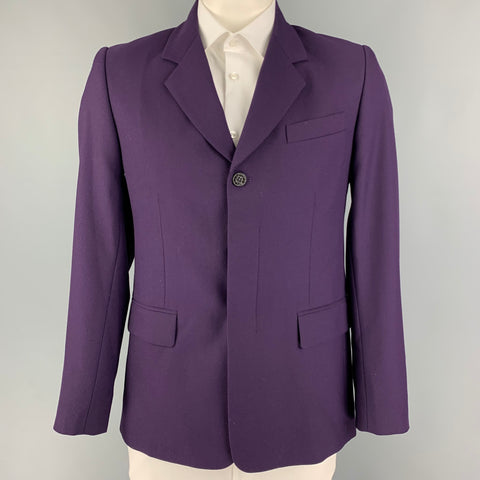 ERNEST W. BAKER Size 42 Purple Wool Notch Lapel Sport Coat