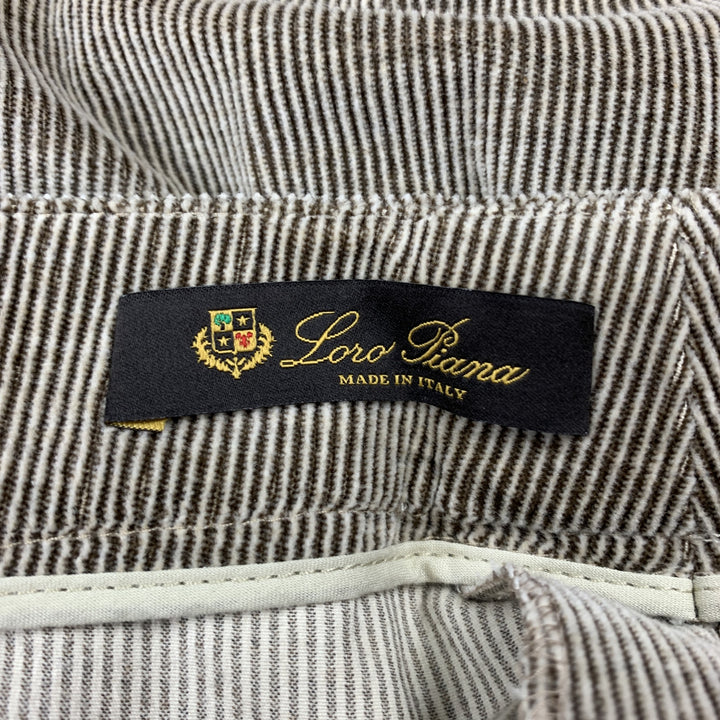 LORO PIANA Size 12 Grey Cotton Blend Corduroy Dress Pants