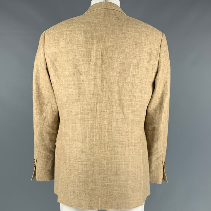 POLO by RALPH LAUREN Size 40 Beige Silk Linen Sport Coat
