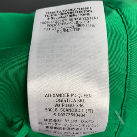 ALEXANDER MCQUEEN Size 0 Green Polyester Ruffled Bustier Dress Top