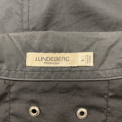 J. LINDEBERG Size L Black Cotton Zip Up Patch Pocket Sleeveless Shirt