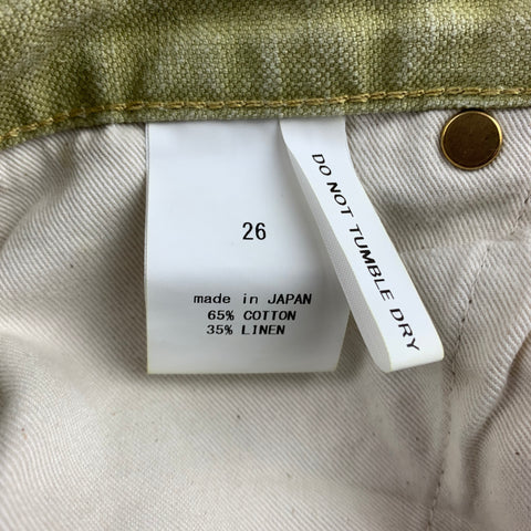 CHIMALA Size 26 Lime Green Cotton / Linen High Waisted Jeans