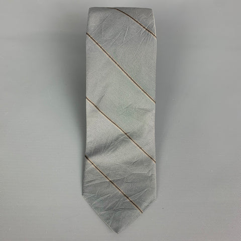 BROOKS BROTHERS Gray Stripe Silk Tie