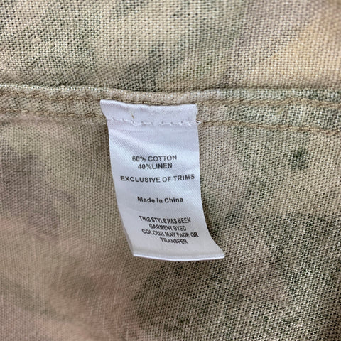 NIGEL CABOURN Size S Green Yellow Camouflage Cotton Linen Jacket