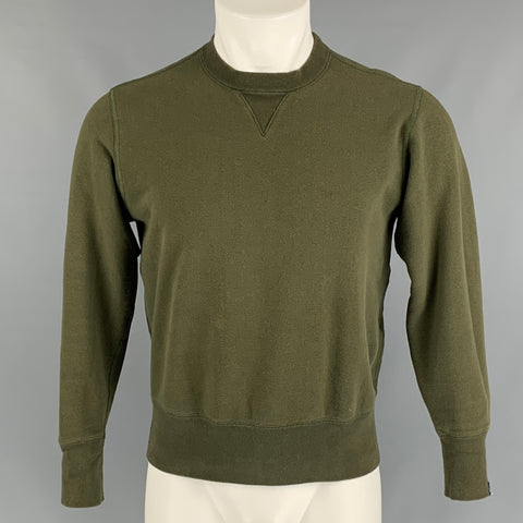 FREEMANS SPORTING CLUB Size M Olive Solid Cotton Crew-Neck Sweatshirt