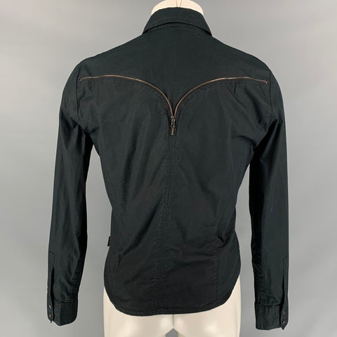 VERSACE JEANS COUTURE Size M Black Cotton Button Up Long Sleeve Shirt
