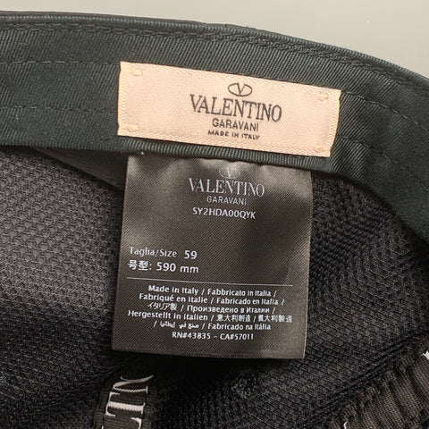 VALENTINO Black Logo Polyester VLTN Hat