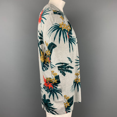 TED BAKER Size XXXL Multi-Color Floral Cotton Short Sleeve T-shirt