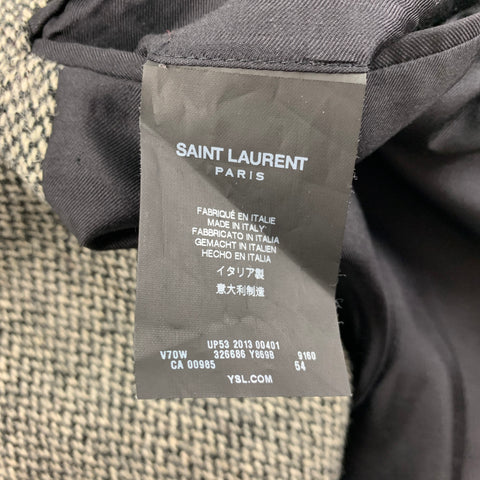 SAINT LAURENT Size M Grey Heather Virgin Wool Notch Lapel Sport Coat