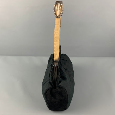 MARNI Black Mixed Fabrics Suede Fabric Evening Handbag