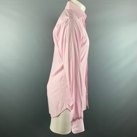 HAMILTON Size M Pink White Stripe Long Sleeve Shirt