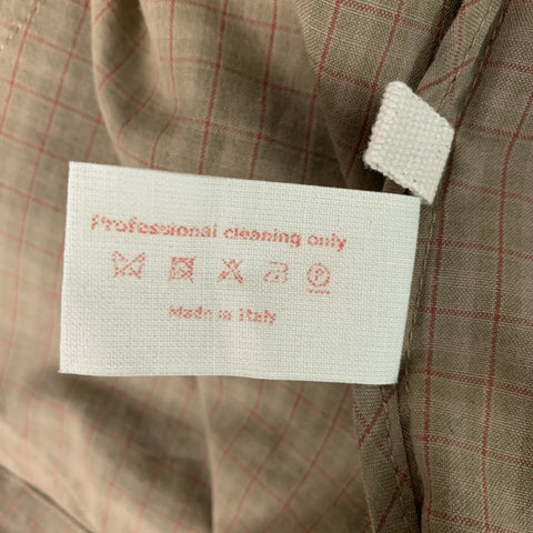 MARNI Size 4 Tan & Red Cotton Plaid Cropped Jacket