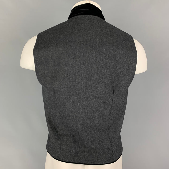 CASPAR SALDANHA Taille M Gilet double boutonnage en laine gris noir