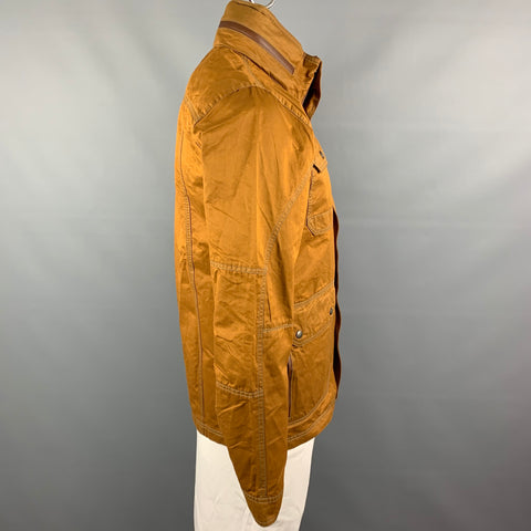 KUHL Size M Brown Coated Cotton Blend Zip & Buttons Stow Away Hood Jacket