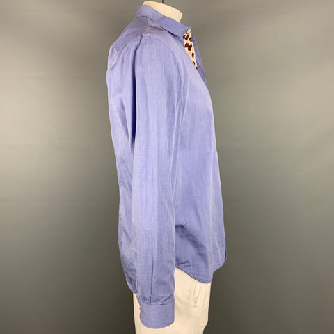PS by PAUL SMITH Size L Blue Cotton One Peter Pan Collar Long Sleeve Shirt