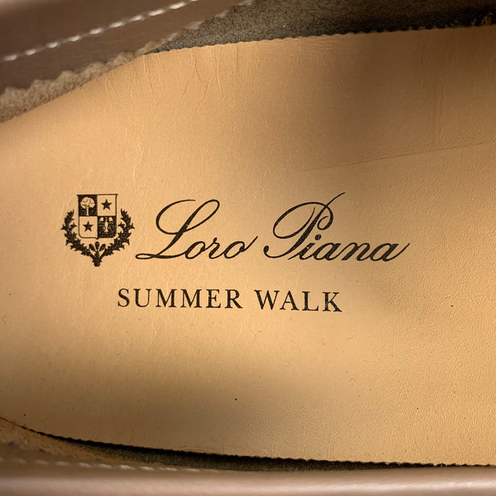 LORO PIANA Size 8 Brown Leather Slip On Summer Walk Loafers