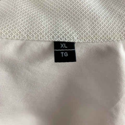 THE KOOPLES Size XL White Solid Cotton Open Collar Long Sleeve Shirt