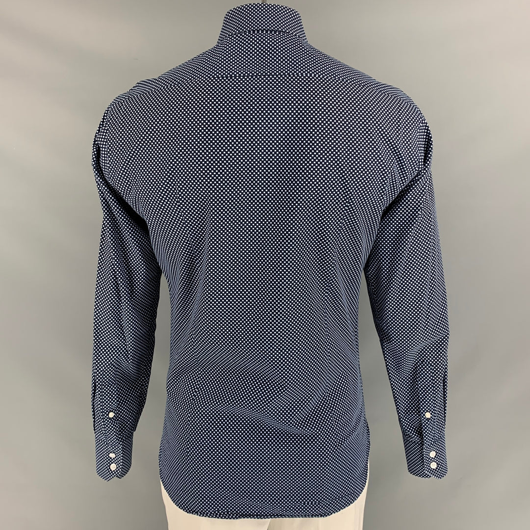 BOSS by HUGO BOSS Size L Black Light Blue Checkered  Long Sleeve Shirt