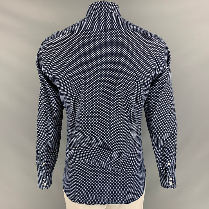 BOSS by HUGO BOSS Size L Black Light Blue Checkered  Long Sleeve Shirt