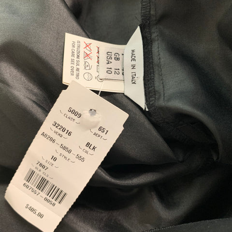 MOSCHINO Taille 10 Blouse à volants bicolore en soie noire