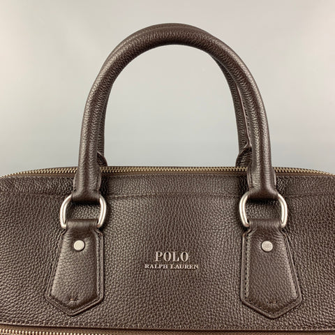 POLO by RALPH LAUREN Sac porte-documents en cuir grainé marron