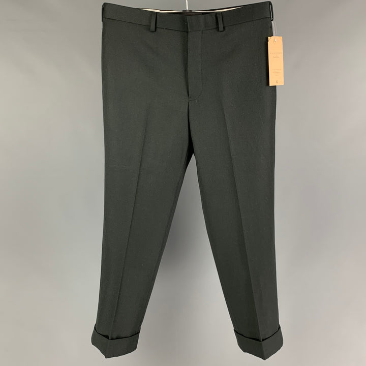 BLACK FLEECE Size 32 Forest Green Wool Notch Lapel Dress Pants