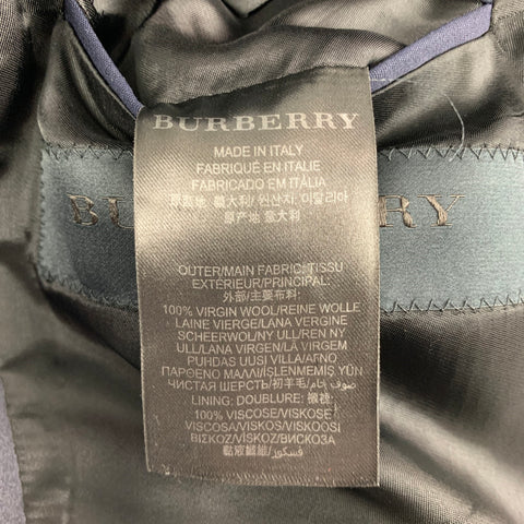 BURBERRY PRORSUM Size 38 Regular Navy Blue Virgin Wool Notch Lapel Tuxedo Suit