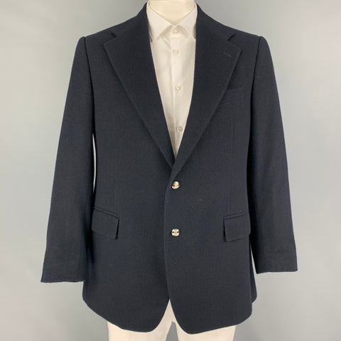 POLO by RALPH LAUREN Size 44 Navy Cashmere Notch Lapel Sport Coat