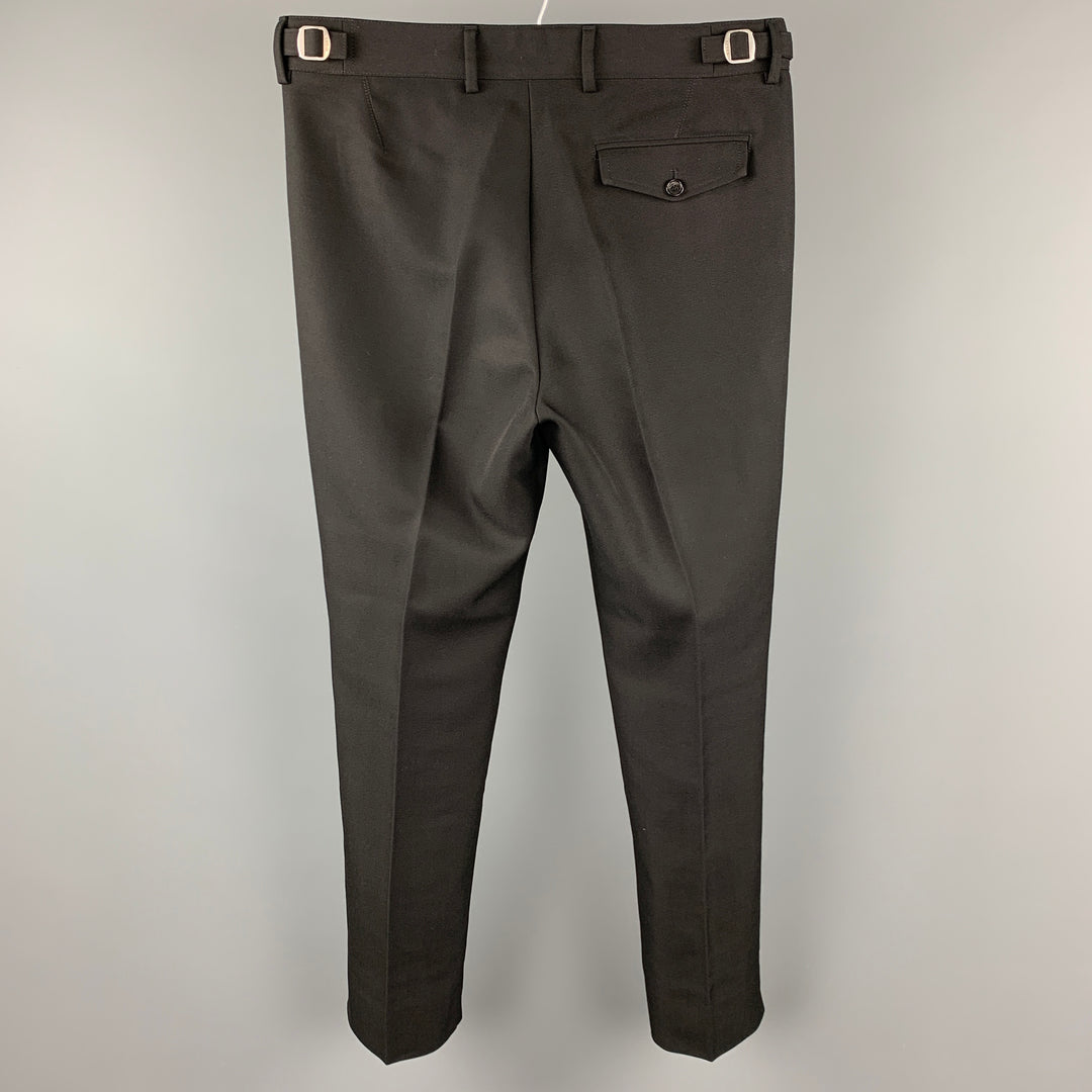 GUCCI Size 30 Black Polyester / Wool Button Fly Dress Pants