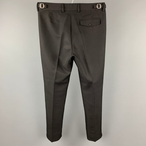 gucci dress pants GUCCI Size 30 Black Polyester / Wool Button Fly Dress Pants