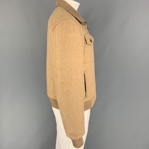 MARC JACOBS Size 42 Tan Cotton Ribbed Jacket