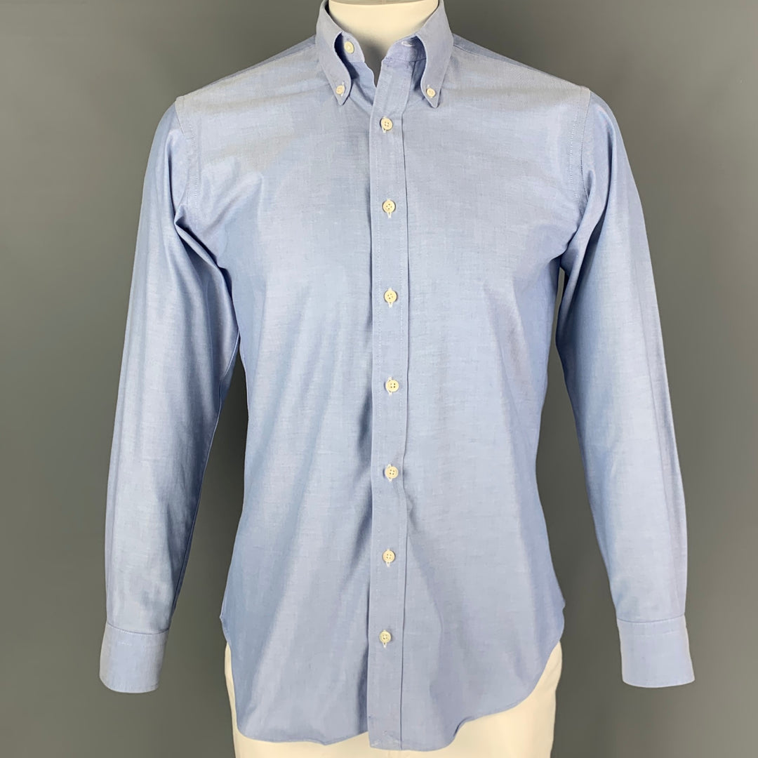 HAMILTON Size L Blue Oxford Long Sleeve Shirt