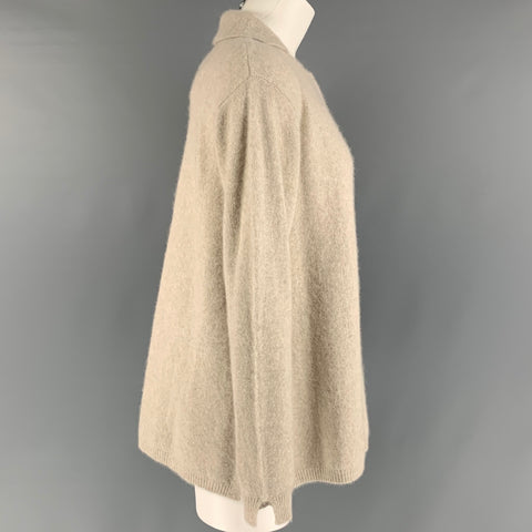 JARBO Size S Oatmeal Wool Blend Solid Hidden Snaps Cardigan
