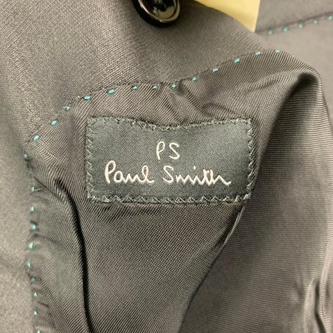 PS by PAUL SMITH Size 46 Dark Gray Diamond Shawl Collar Black Sport Coat