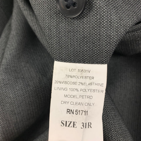JOHN VARVATOS * U.S.A. Size 31 Gray Polyester Blend Flat Front Dress Pants