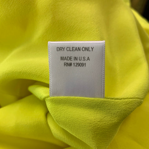 PRABAL GURUNG Size 2  Neon Yellow Polyester & Silk Fabrics Dress