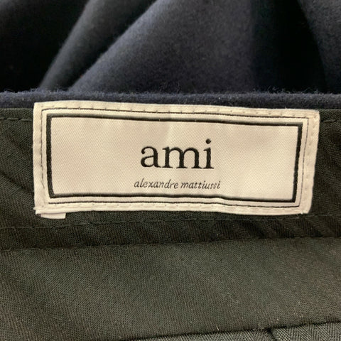 AMI by ALEXANDRE MATTIUSSI Size 38 Navy Solid Wool Peak Lapel Suit