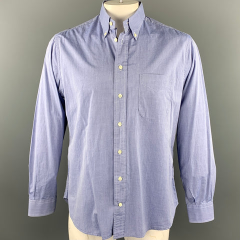 GITMAN VINTAGE Size L Light Blue Heather Cotton Button Down Long Sleeve Shirt